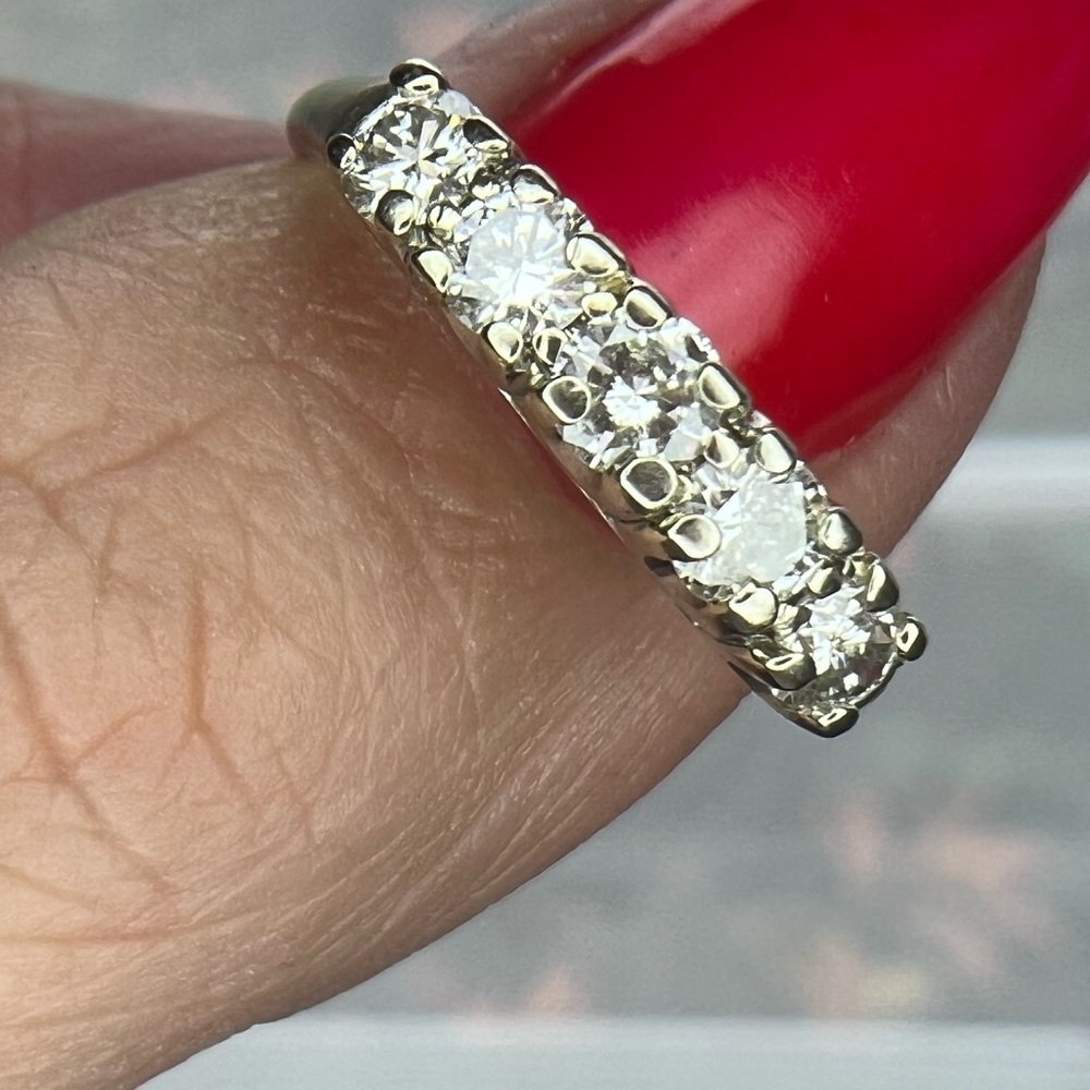 Heirloom White Gold Five Diamond Ring